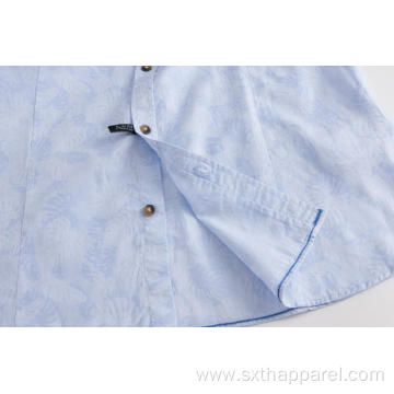 Anti-static Men's Print Short Sleeve Cotton Shirt